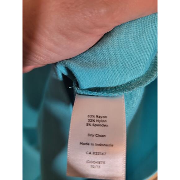 Talbots Turquoise Women's Short Sleeve Midi Dress Tailored & Timeless Size 10P - Picture 3 of 4